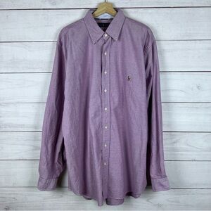 Ralph Lauren Oxford Button Down Shirt Light Purple Mens XLT Tall
